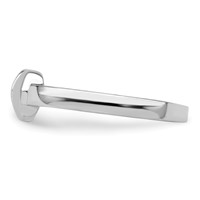 Sterling Silver RH-plated Polished & Satin Heart Ring - Size 3 view 3