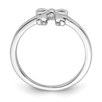 Sterling Silver Rhodium-plated Polished Bow Size 3 Ring view 2