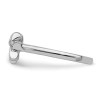 Sterling Silver Rhodium-plated Polished Bow Size 3 Ring view 3