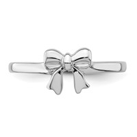 Sterling Silver Rhodium-plated Polished Bow Size 3 Ring view 5