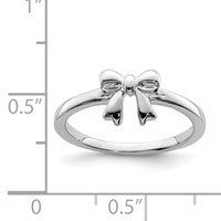 Sterling Silver Rhodium-plated Polished Bow Size 3 Ring view 4