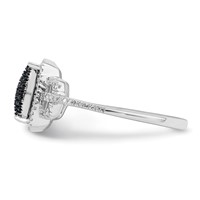 White Night Sterling Silver Rhodium-plated Blue Diamond Ring view 3