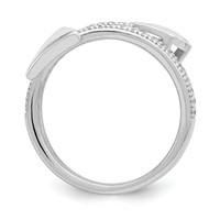 Sterling Silver Rhodium-plated Polished CZ Arrow Ring view 2