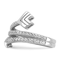 Sterling Silver Rhodium-plated Polished CZ Arrow Ring view 3