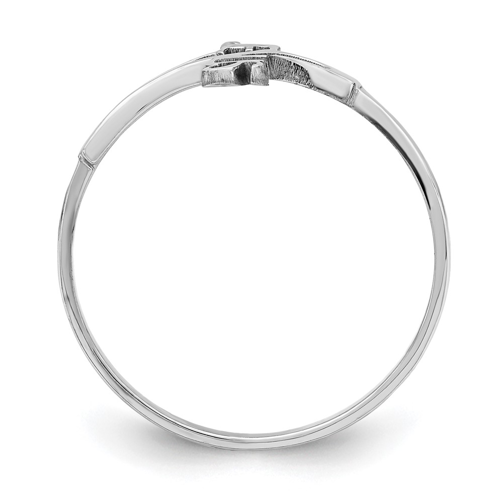 Sterling Silver Rhodium-plated Jesus Cross Ring (QR6520-8)