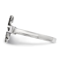 Sterling Silver Rhodium-plated Jesus Cross Ring view 3