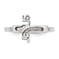 Sterling Silver Rhodium-plated Jesus Cross Ring view 4