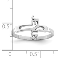 Sterling Silver Rhodium-plated Jesus Cross Ring view 5