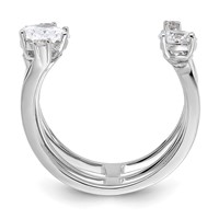 Sterling Silver Rhodium-plated CZ Adjustable Ring view 2