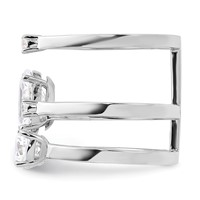 Sterling Silver Rhodium-plated CZ Adjustable Ring view 3