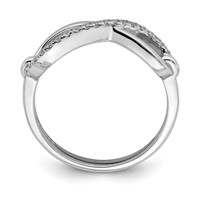 Sterling Shimmer Sterling Silver Rhodium-plated 20 Stone CZ Infinity Symbol Ring view 2