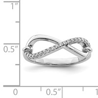 Sterling Shimmer Sterling Silver Rhodium-plated 20 Stone CZ Infinity Symbol Ring view 3