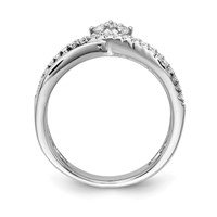Sterling Shimmer Sterling Silver Rhodium-plated 27 Stone CZ Ring view 2