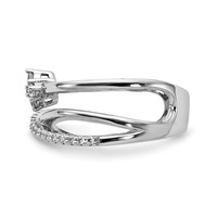 Sterling Shimmer Sterling Silver Rhodium-plated 27 Stone CZ Ring view 4