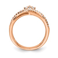 Sterling Shimmer Sterling Silver Rose-tone Flash Rose Gold-plated 27 Stone CZ Ring view 2