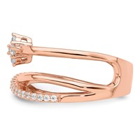 Sterling Shimmer Sterling Silver Rose-tone Flash Rose Gold-plated 27 Stone CZ Ring view 4