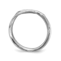 Sterling Silver Rhodium-plated Leaf Ring view 2