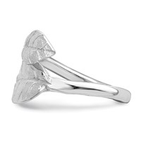 Sterling Silver Rhodium-plated Leaf Ring view 3