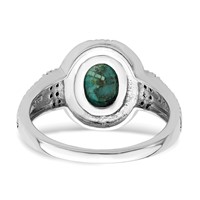 Sterling Silver Rhodium-plated Oxidized Faceted Recon. Turquoise Ring view 5
