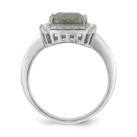 Sterling Silver Rhodium-plated Dark Gray Ice CZ Polished Ring view 2