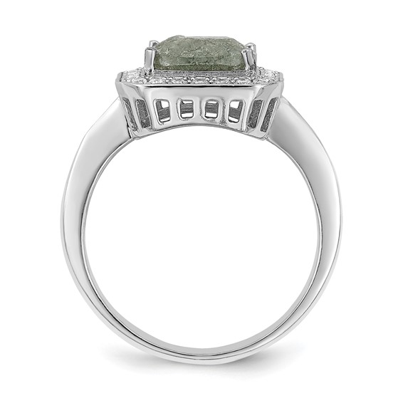 Sterling Silver Rhodium-plated Dark Gray Ice CZ Polished Ring