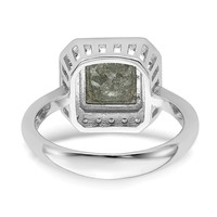 Sterling Silver Rhodium-plated Dark Gray Ice CZ Polished Ring view 5