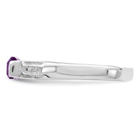 Sterling Silver Rhodium-plated Amethyst Ring view 4