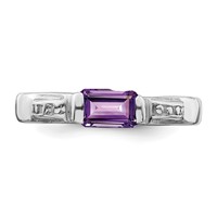 Sterling Silver Rhodium-plated Amethyst Ring view 5