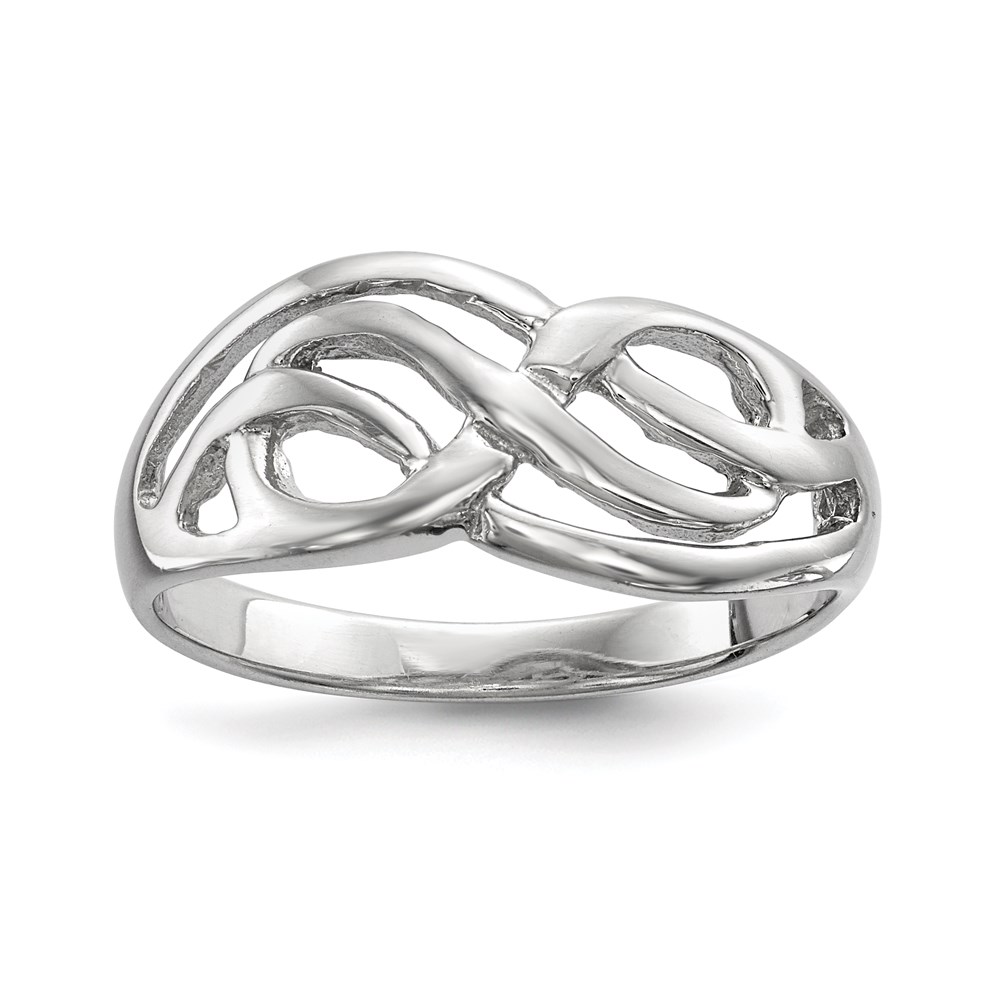 Sterling Silver Rhodium-plated Polished Infinity Ring