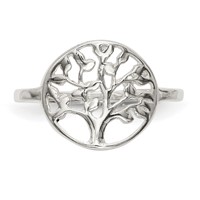 Sterling Silver Polished Tree Ring view 4