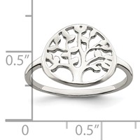 Sterling Silver Polished Tree Ring view 5