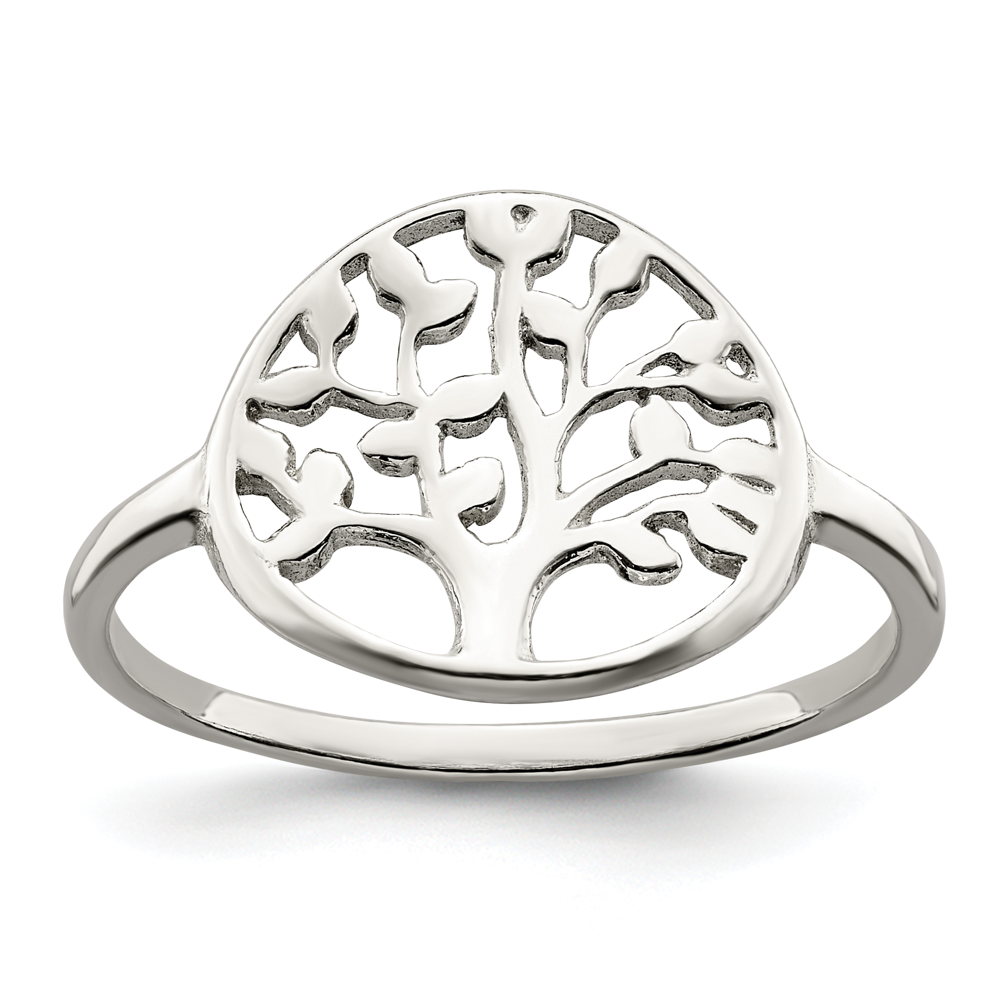 Sterling Silver Polished Tree Ring (QR6585-6)
