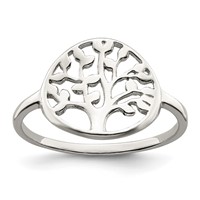 Sterling Silver Polished Tree Ring view 1