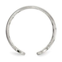 Sterling Silver Polished Twisted Bar Center Adjustable Cuff Ring view 2