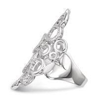 Sterling Silver Rhodium-plated Polished & Textured Circles Ring view 3