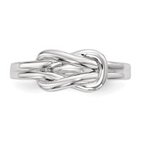 Sterling Silver Rhodium-plated Knot Ring view 4