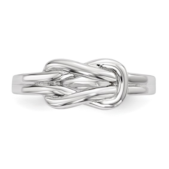 Sterling Silver Rhodium-plated Knot Ring
