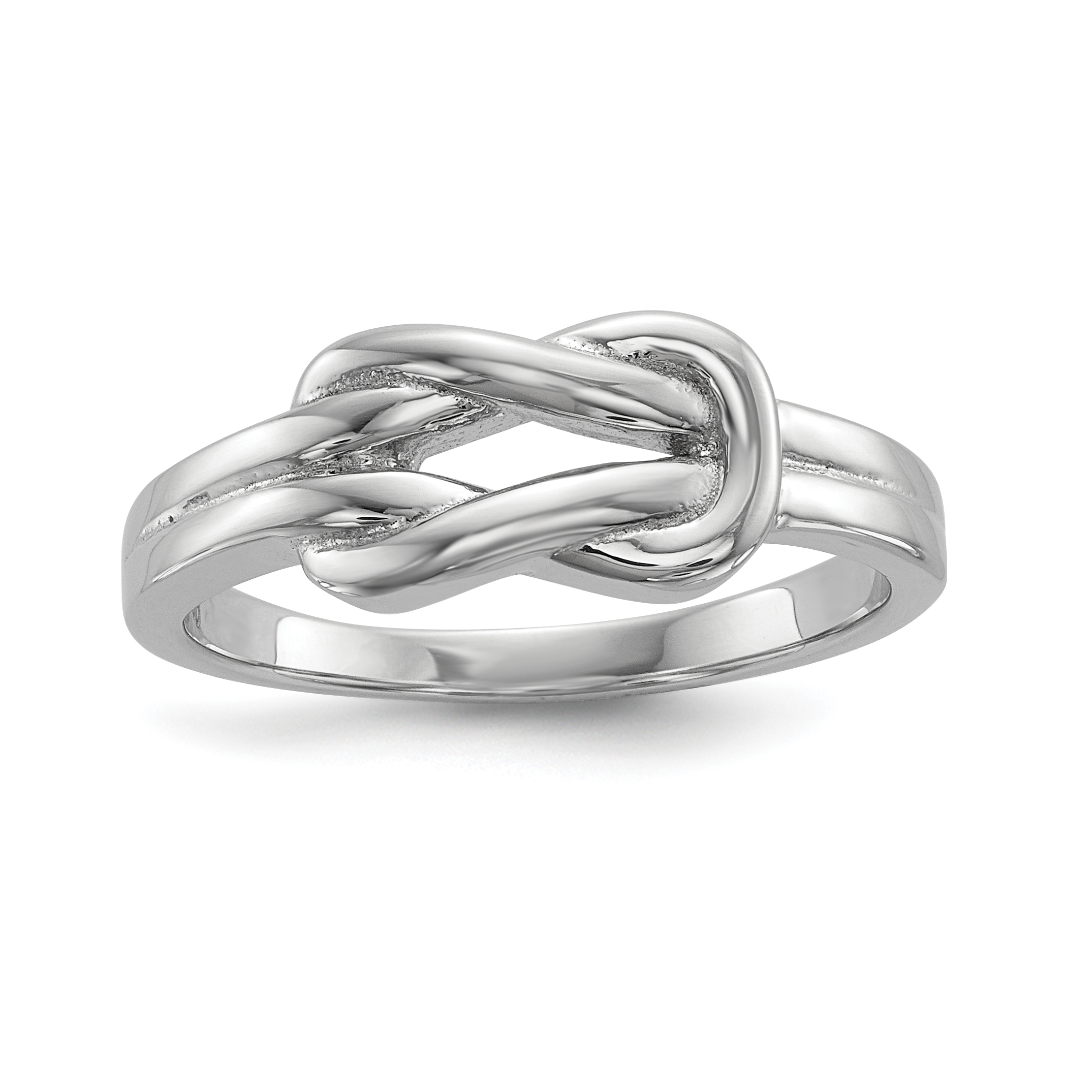 Sterling Silver Rhodium-plated Knot Ring (QR6592-6)