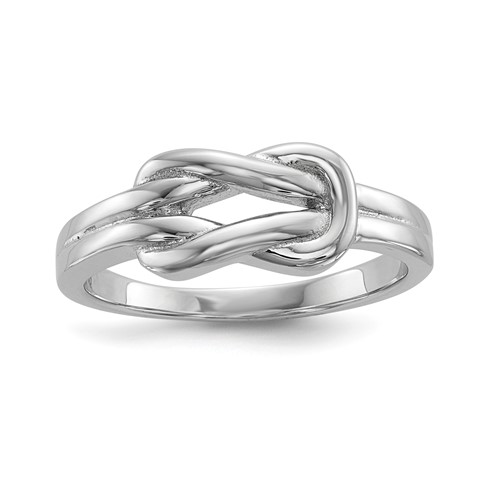 Sterling Silver Rhodium-plated Knot Ring