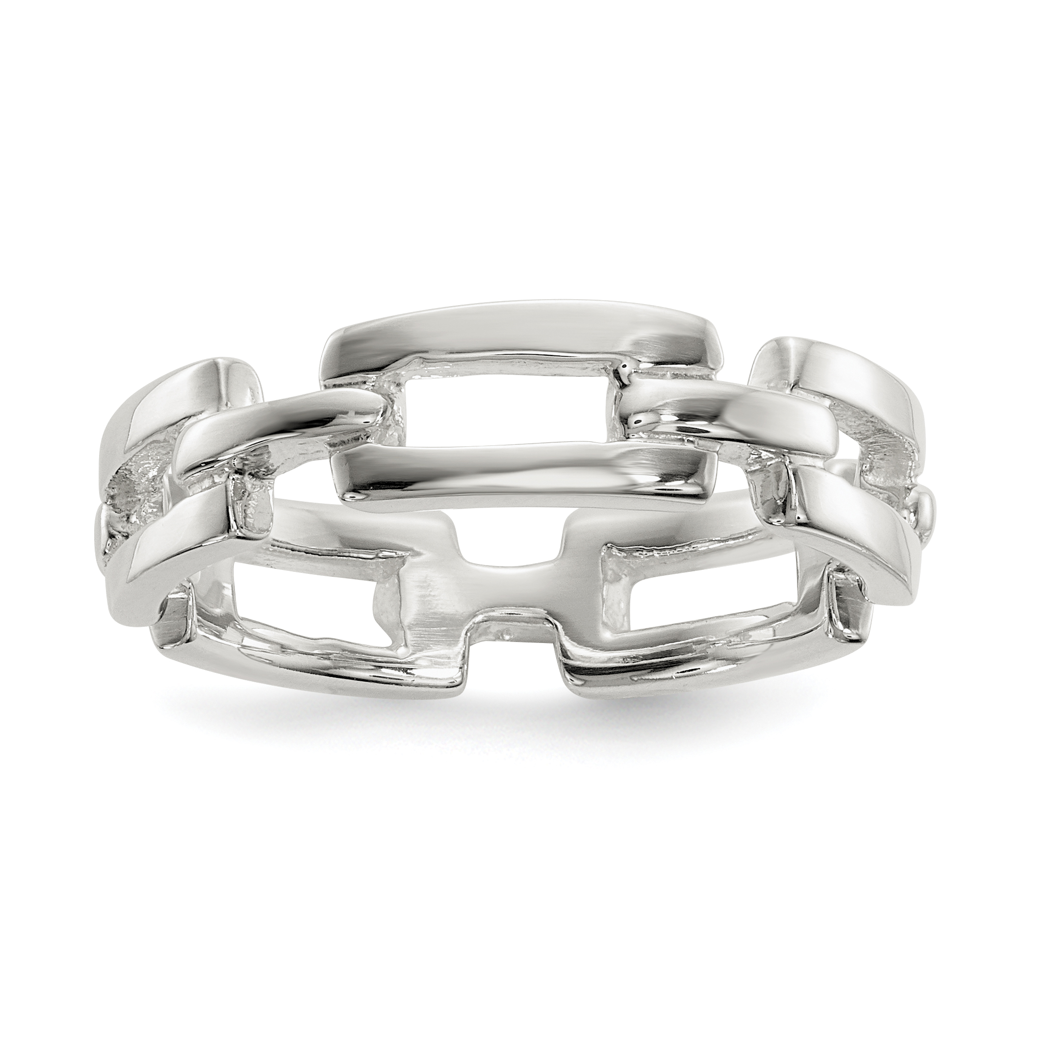Sterling Silver Polished Fancy Link Ring (QR6593-6)