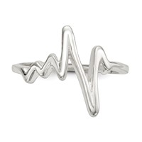 Sterling Silver Polished Fancy Heartbeat Ring view 4