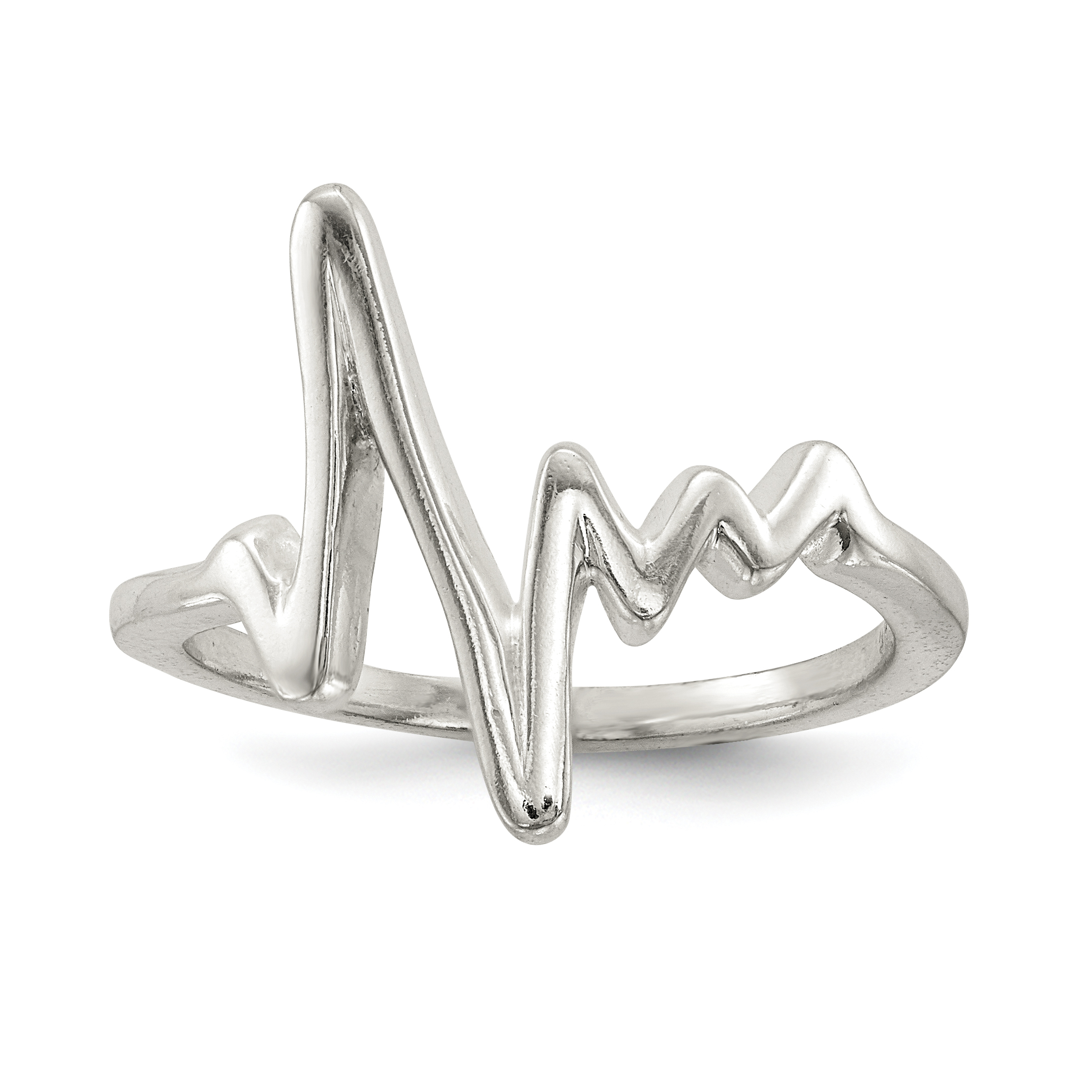 Sterling Silver Polished Fancy Heartbeat Ring (QR6594-6)