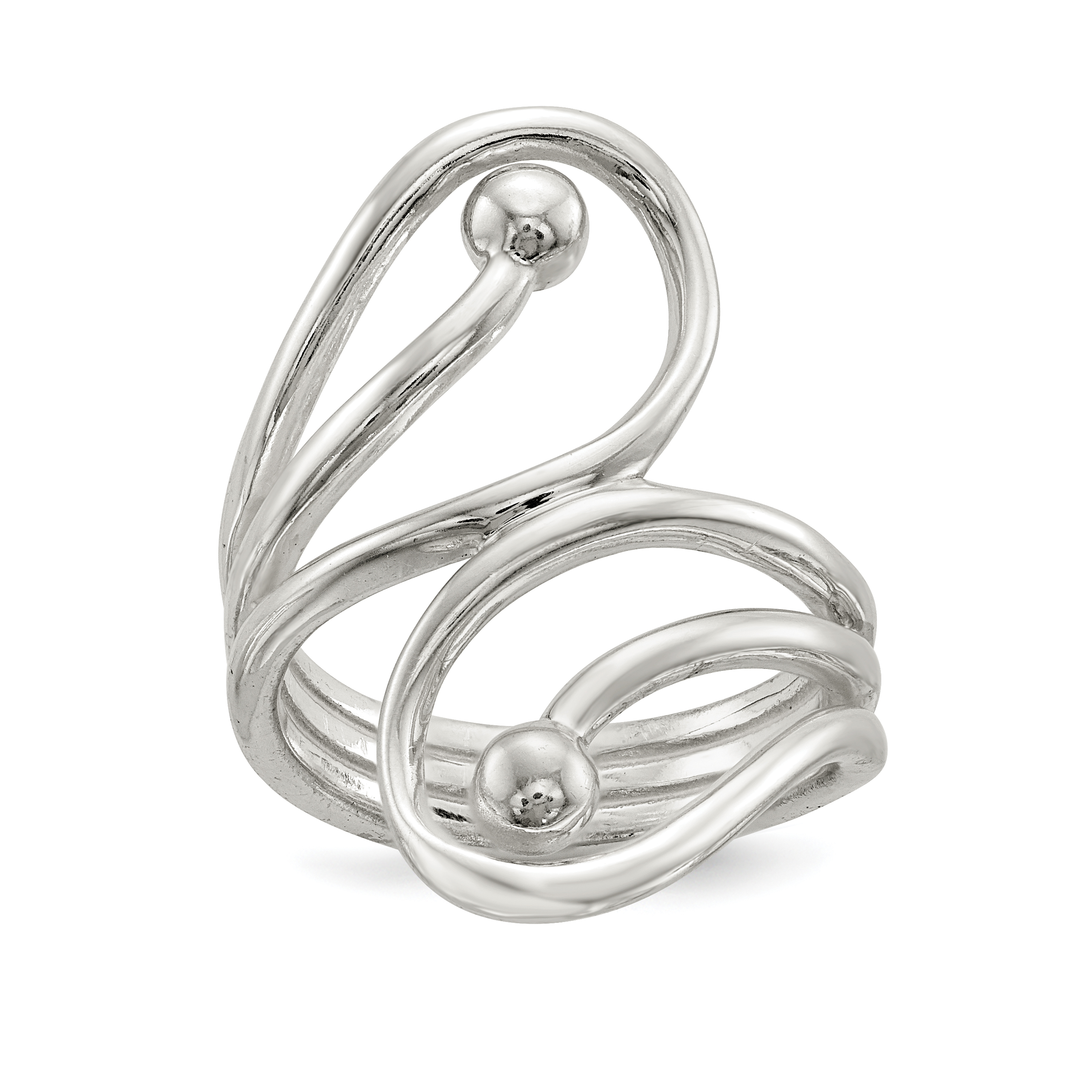 Sterling Silver Polished Fancy Swirl Ring (QR6595-6)