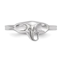 Sterling Silver Rhodium-plated Polished Elephant Ring view 4