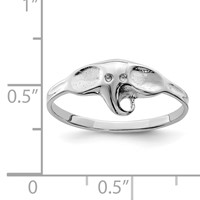 Sterling Silver Rhodium-plated Polished Elephant Ring view 5