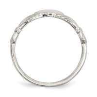 Sterling Silver Polished CZ Claddagh Ring view 2