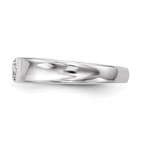 Sterling Silver Rhodium-plated Polished Fleur Dis Lis Band view 3