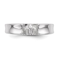 Sterling Silver Rhodium-plated Polished Fleur Dis Lis Band view 4