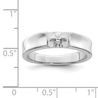 Sterling Silver Rhodium-plated Polished Fleur Dis Lis Band view 5