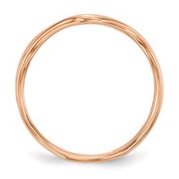 Sterling Silver Rose-tone 3-band Ring view 2